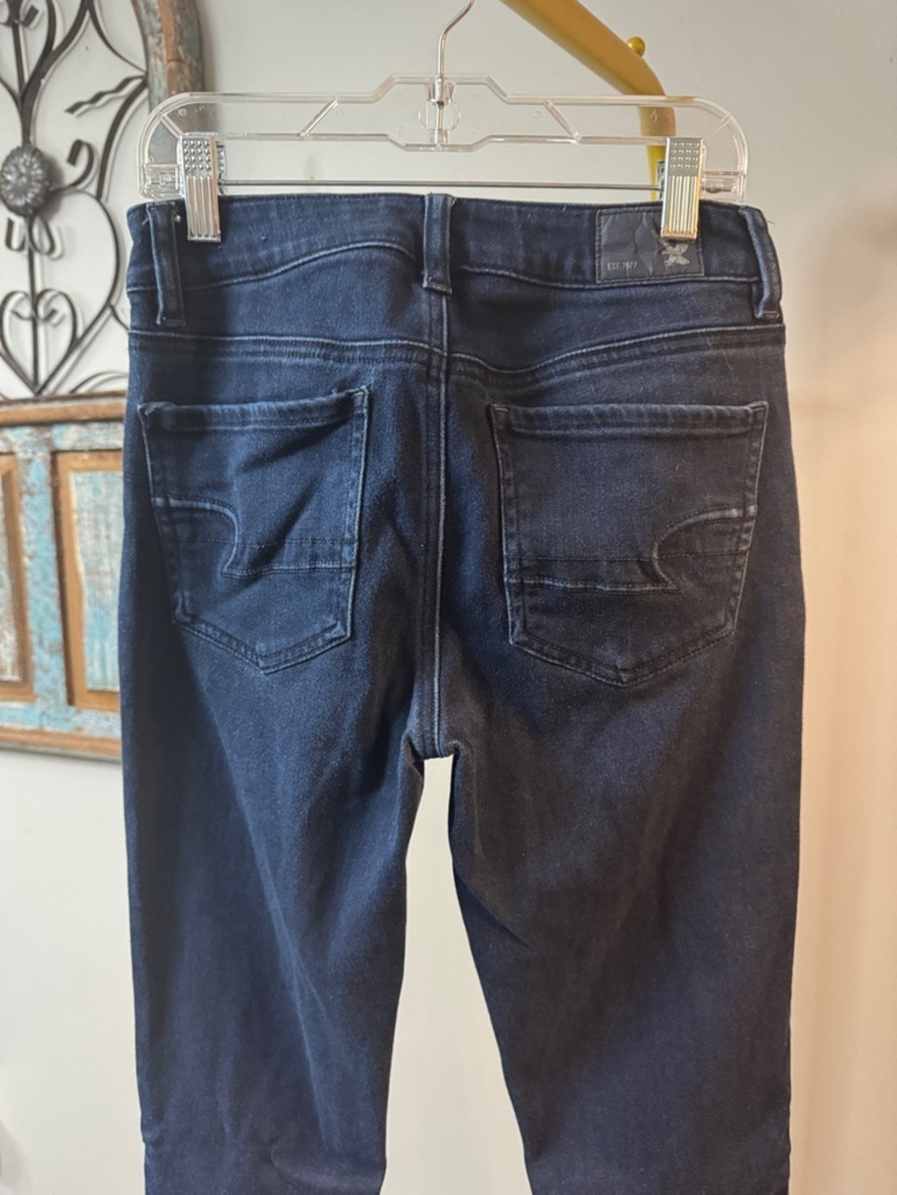 American Eagle Outfitters Dark Indigo Stretch Jeggings skinny jeans GUC 4